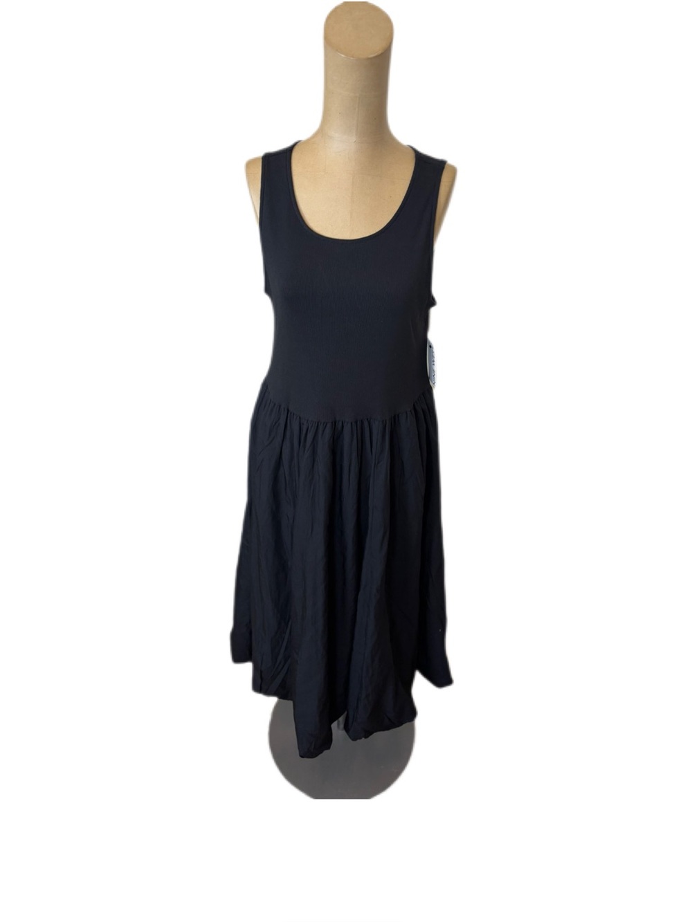 NWT! Nine West Black Cotton Blend Tank Dress Size Large